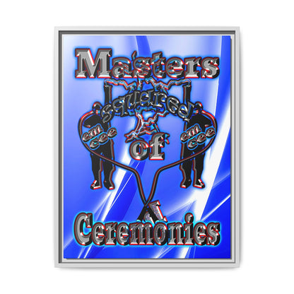 em cee squared - framed canvas art (blue-white wave)