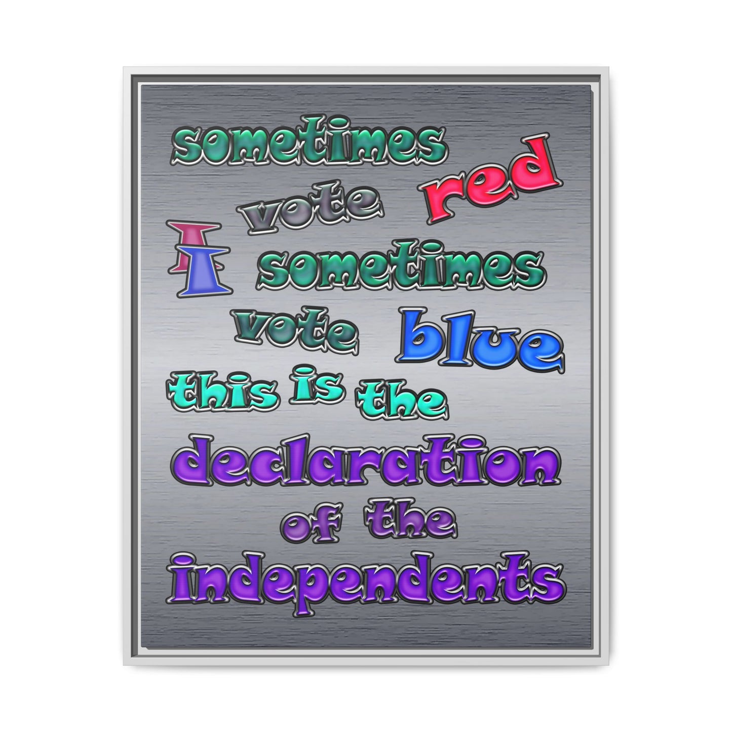declaration of the independents - framed canvas art (brushed nickel)