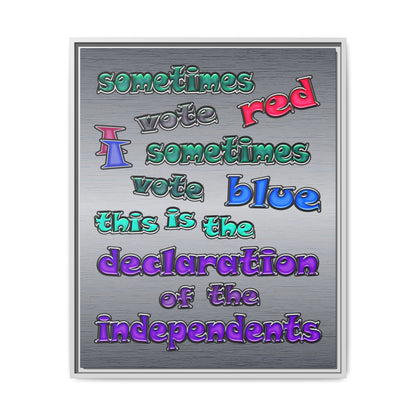 declaration of the independents - framed canvas art (brushed nickel)