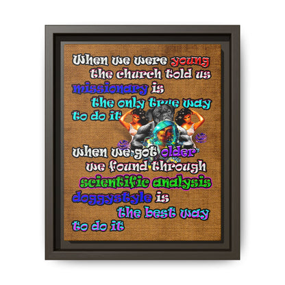 doggystyle - framed canvas art (brown papyrus)
