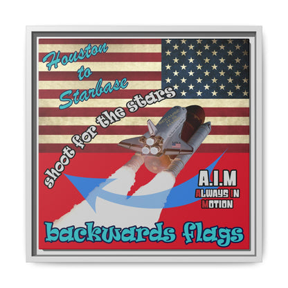 shoot for the stars - framed canvas art (dark red)