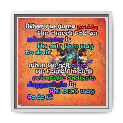 doggystyle - framed canvas art (burnt orange)