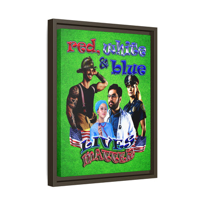 rw&b lives matter - framed canvas art (green turf)