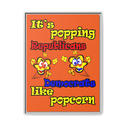 popping like popcorn - framed canvas art (orange)