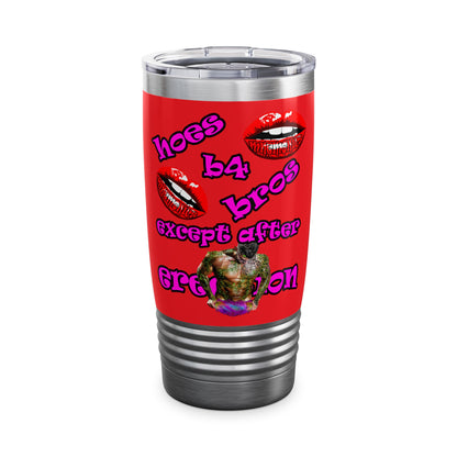 hoes b4 bros - Ringneck Tumbler, 20oz (red)