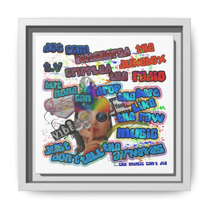 drop the beat - framed canvas art (white)