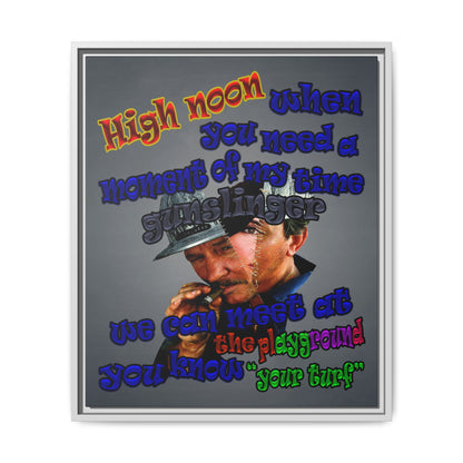 high noon - framed canvas art (grey-light grey)