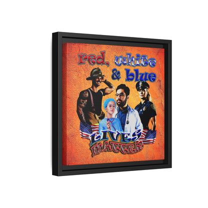 rw&b lives matter - framed canvas art (burnt orange)