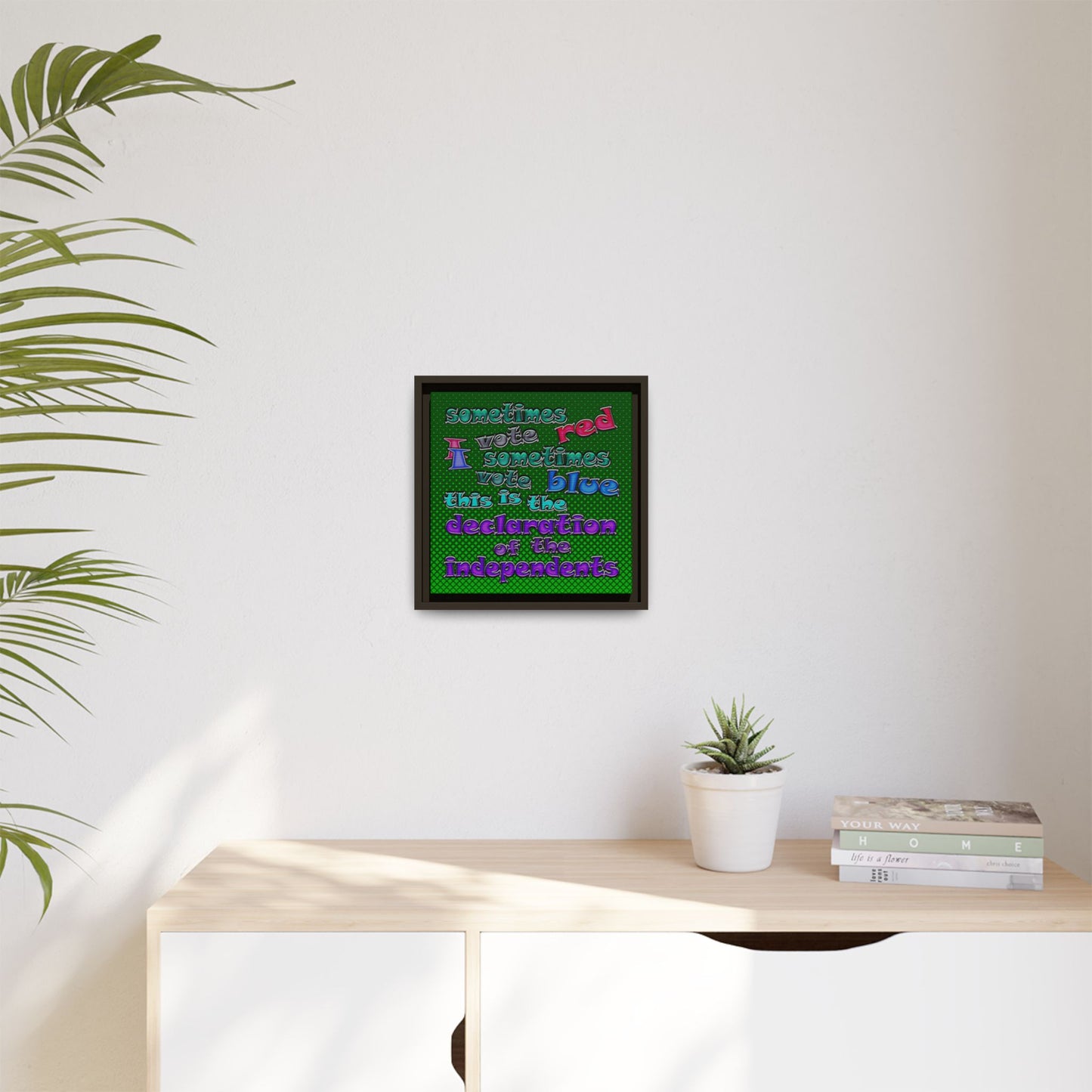 declaration of the independents - framed canvas art (logo green)