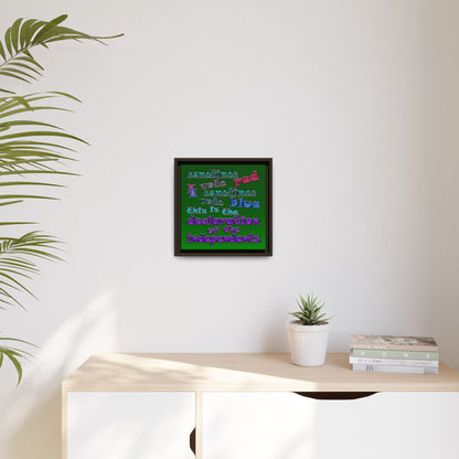 declaration of the independents - framed canvas art (logo green)