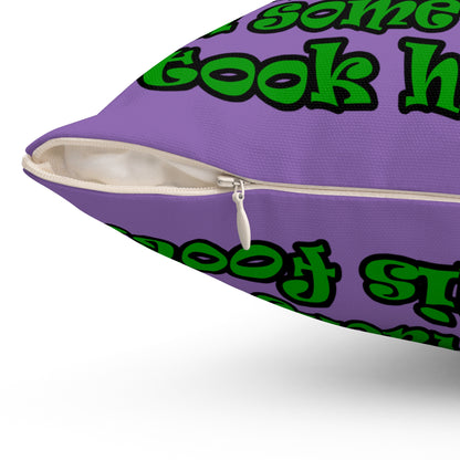 turtle race - Spun Polyester Square Pillow - (light purple)