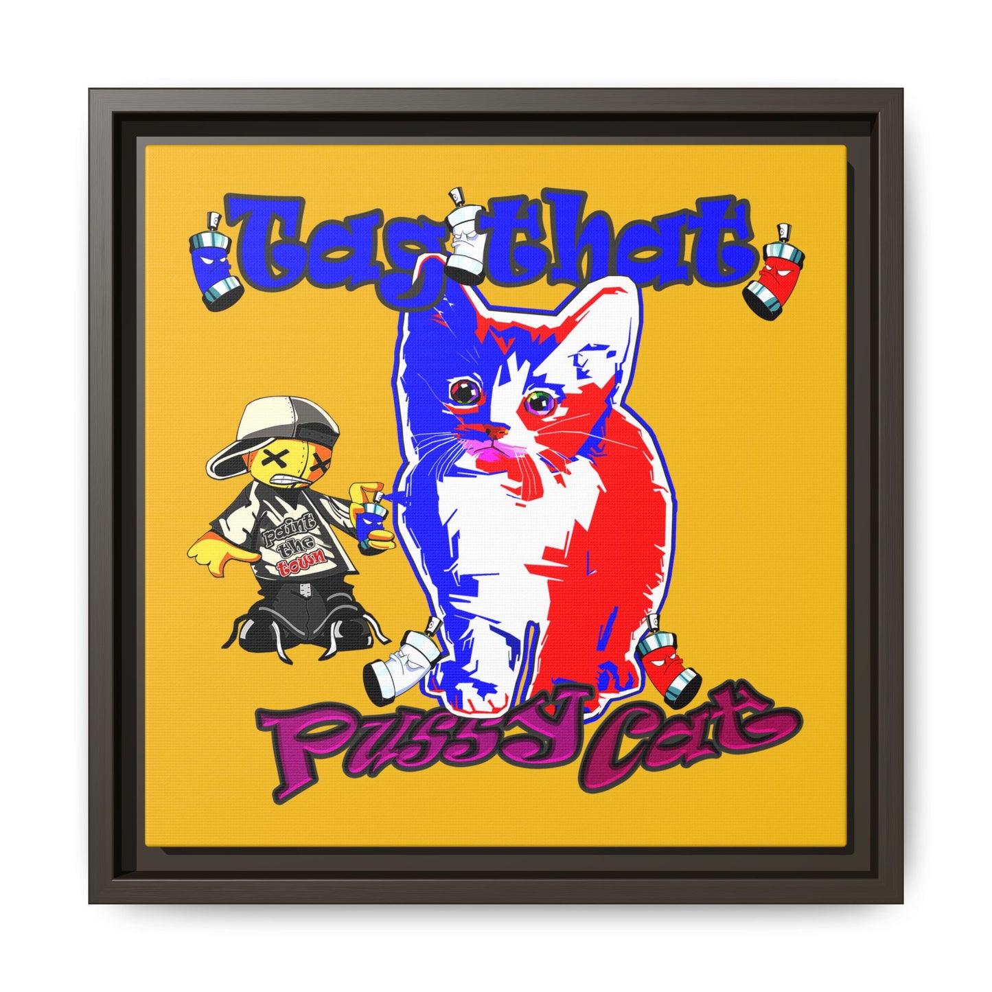 tag that - framed canvas art (yellow)