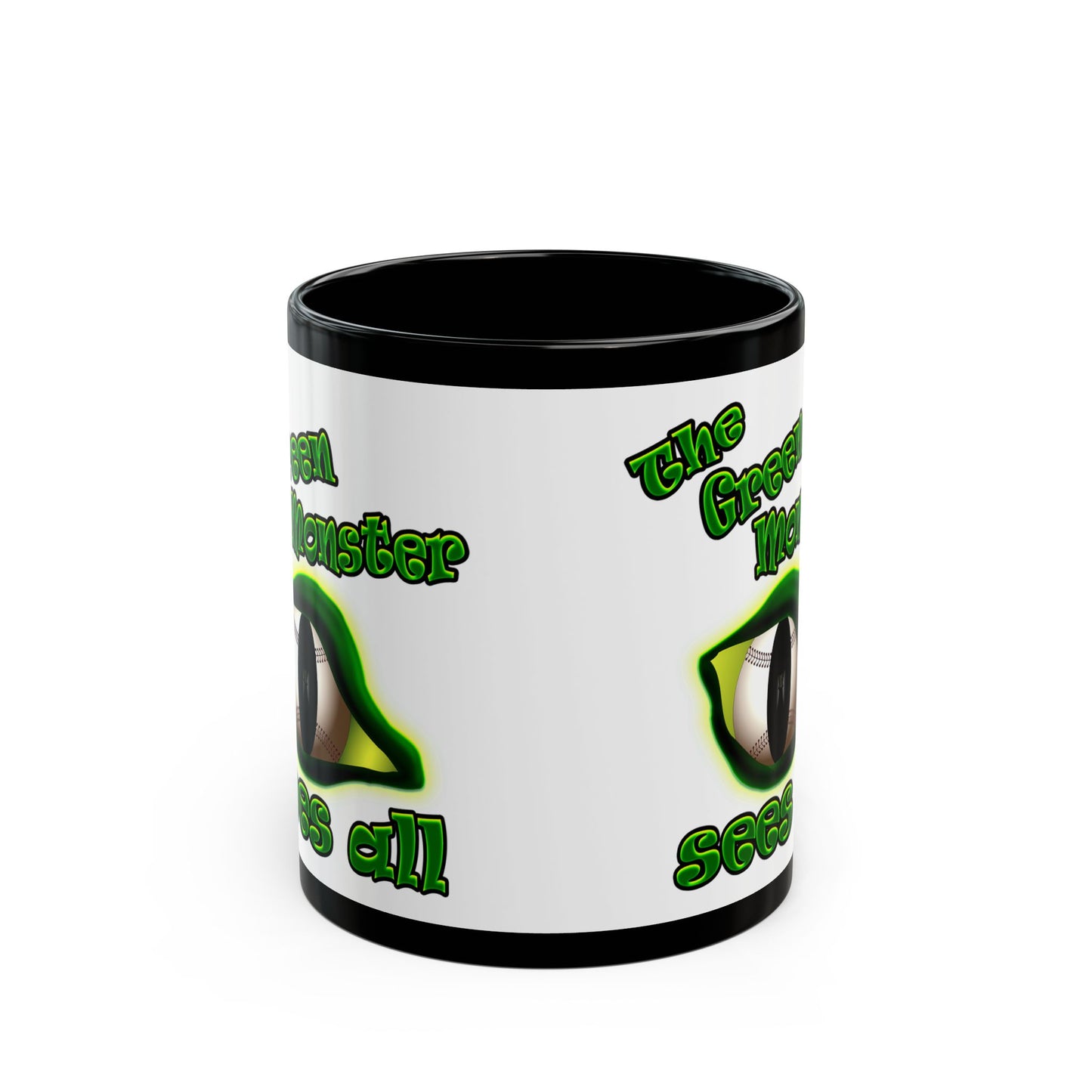 green monster - Black Mug (white)