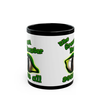 green monster - Black Mug (white)