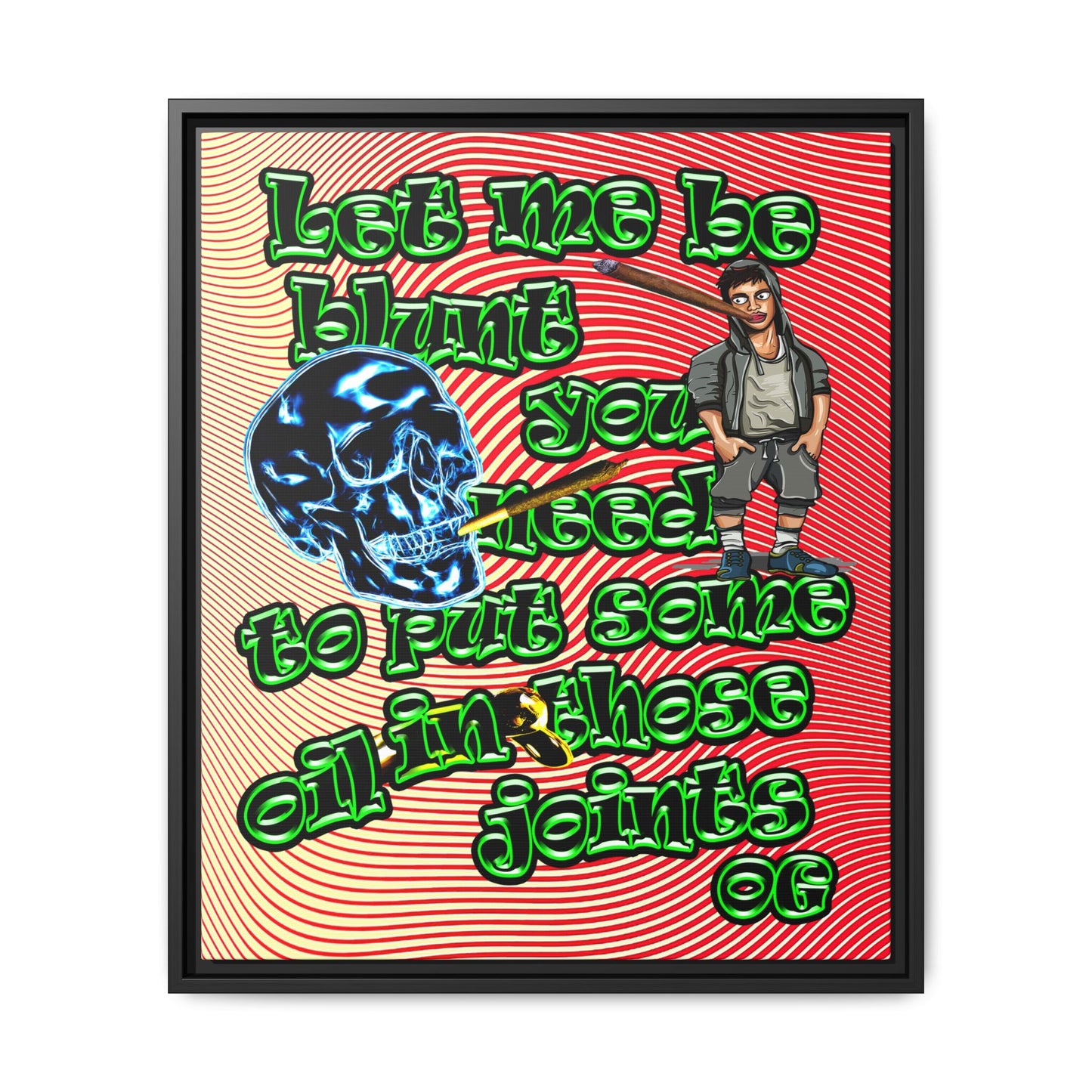 og - framed canvas art (yellow-orange wave)