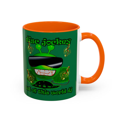 disc jockey - Accent Mug (dark green)