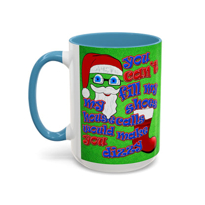 santa's shoes - Accent Mug (green turf)