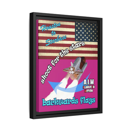 shoot for the stars - framed canvas art (pink)