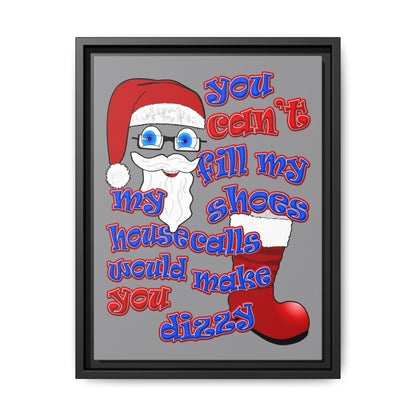 santa's shoes - framed canvas art (grey)