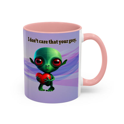 I don't care that your grey - Accent Mug (light blue-pink wave)