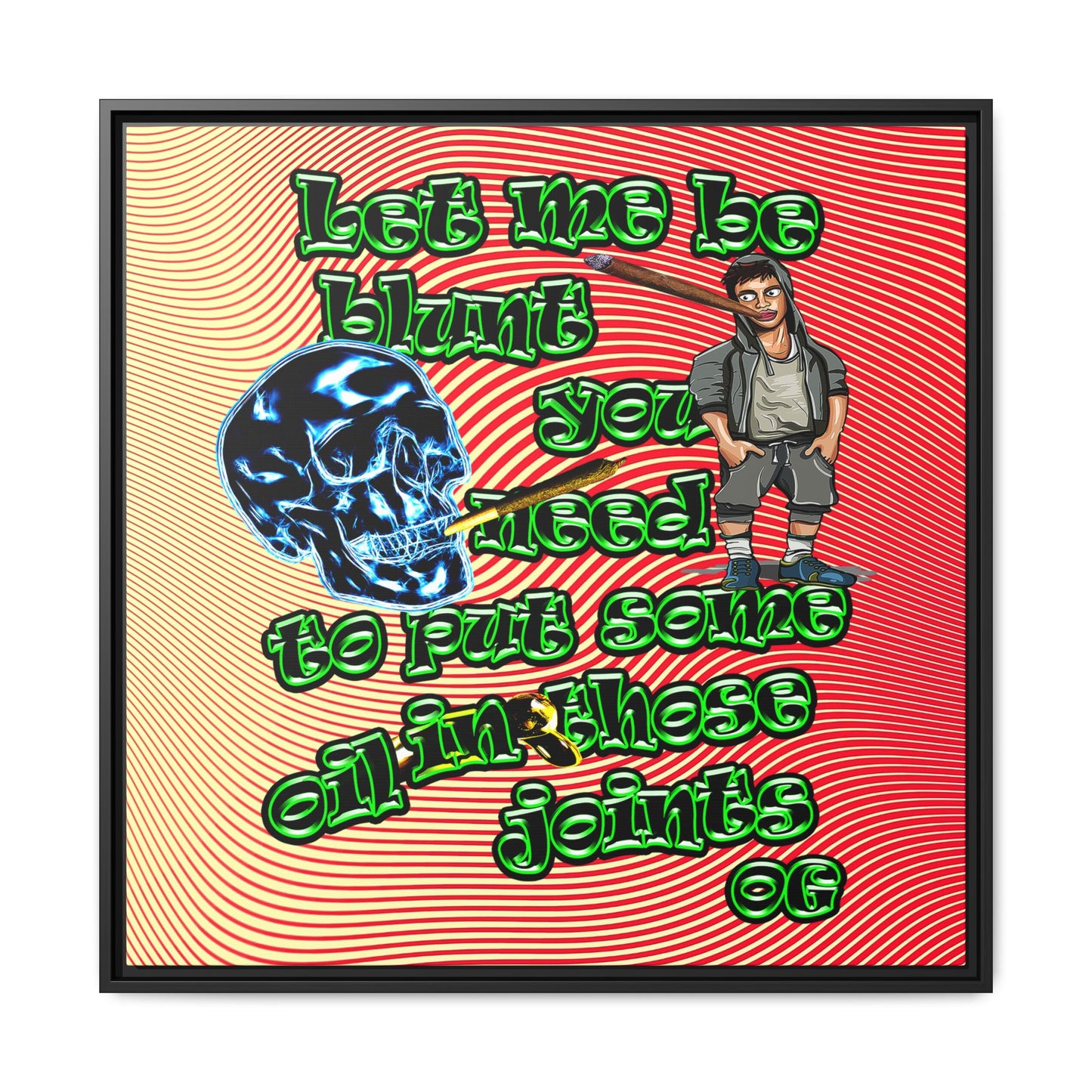 og - framed canvas art (yellow-orange wave)