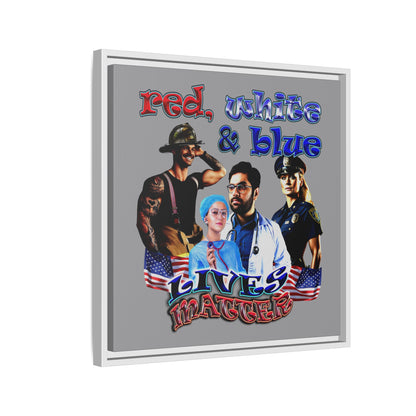 rw&b lives matter - framed canvas art (grey)
