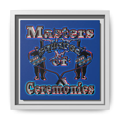 em cee squared - framed canvas art (dark blue)