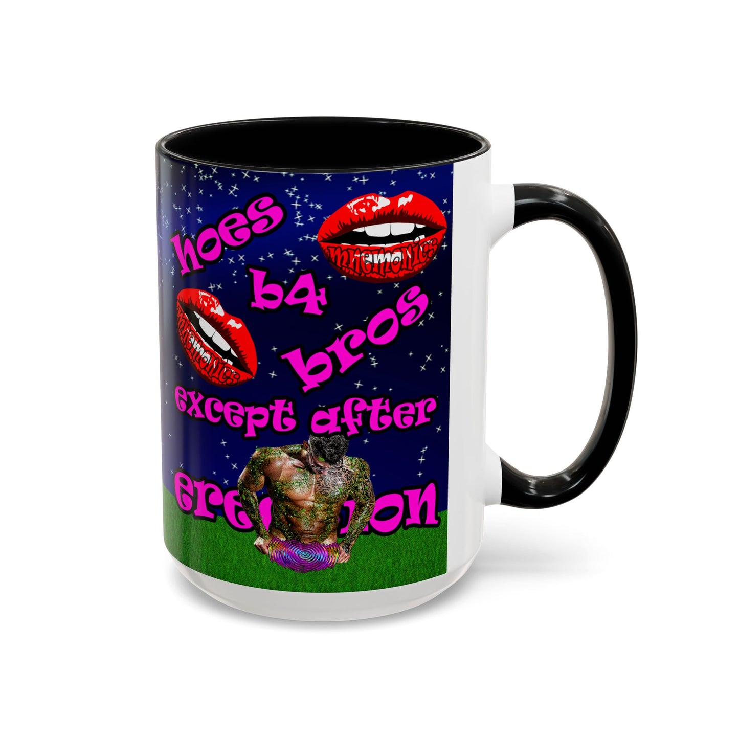 hoes b4 bros - Accent Mug ('snoops' background)