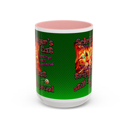 schrodinger's cat - Accent Mug (logo green)