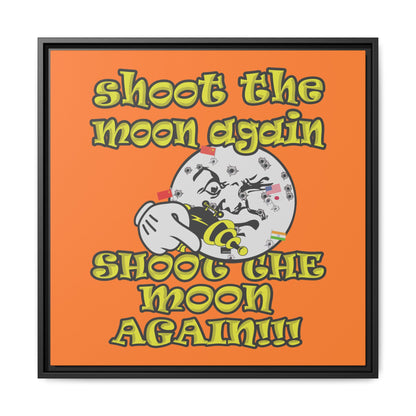shoot the moon again - framed canvas art (crusta)