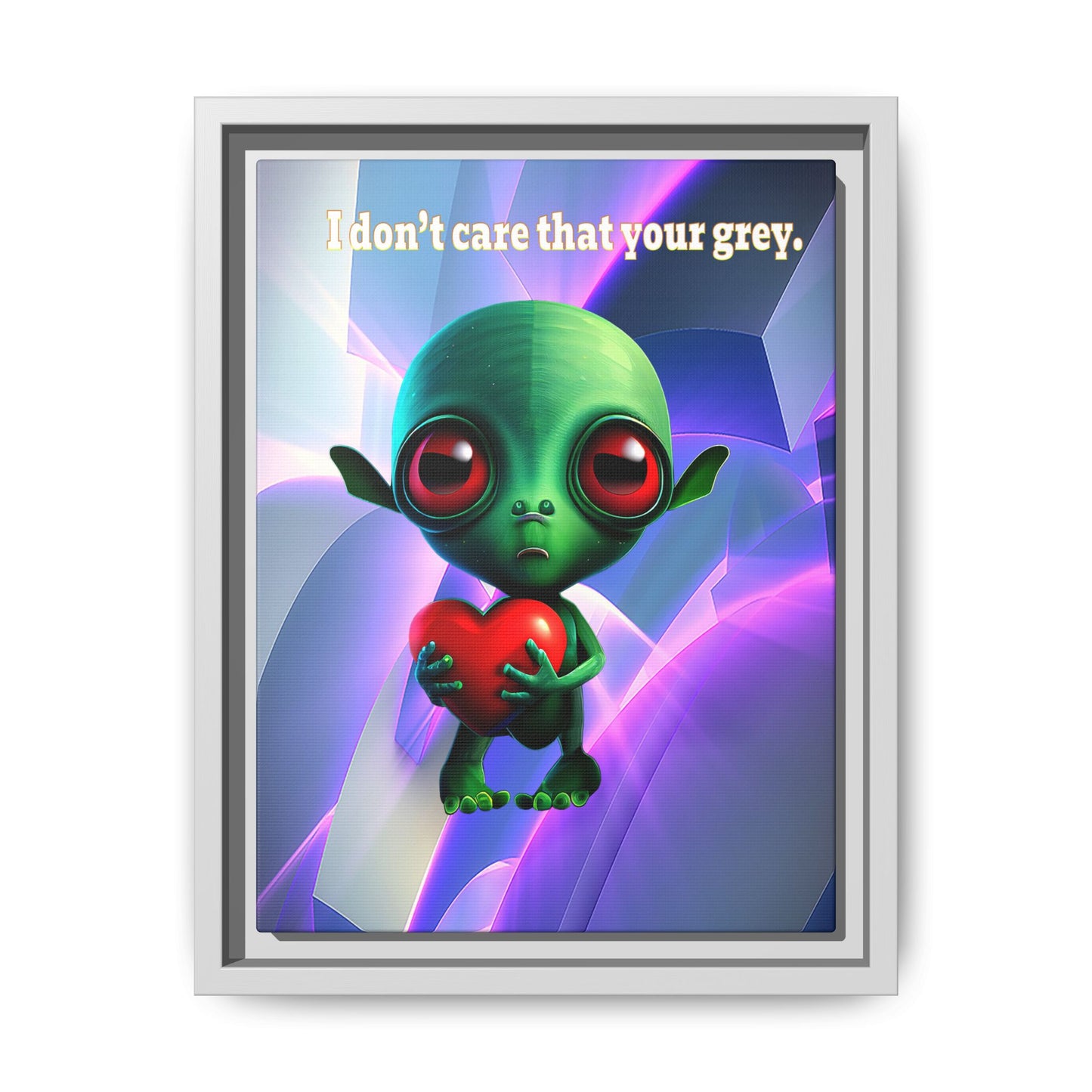 I don't care that your grey - framed canvas art (grey-pink wave)