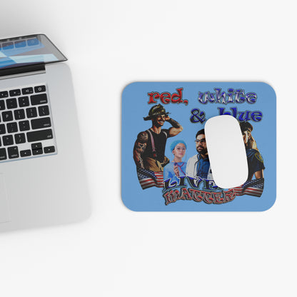 rw&b lives matter - Mouse Pad (Rectangle) (light blue)