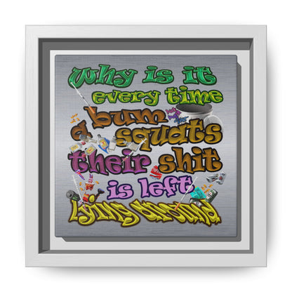 the bum's shit - framed canvas art (brushed nickel)