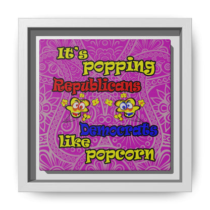 popping like popcorn - framed canvas art (pink swirl)