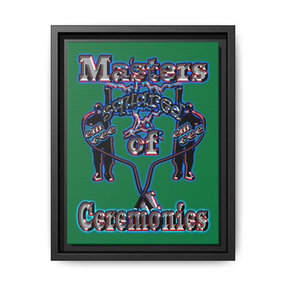 em cee squared - framed canvas art (dark green)
