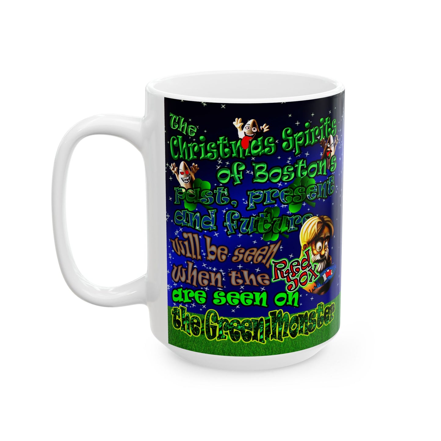 christmas spirits of boston - White Mug ('snoops' background)