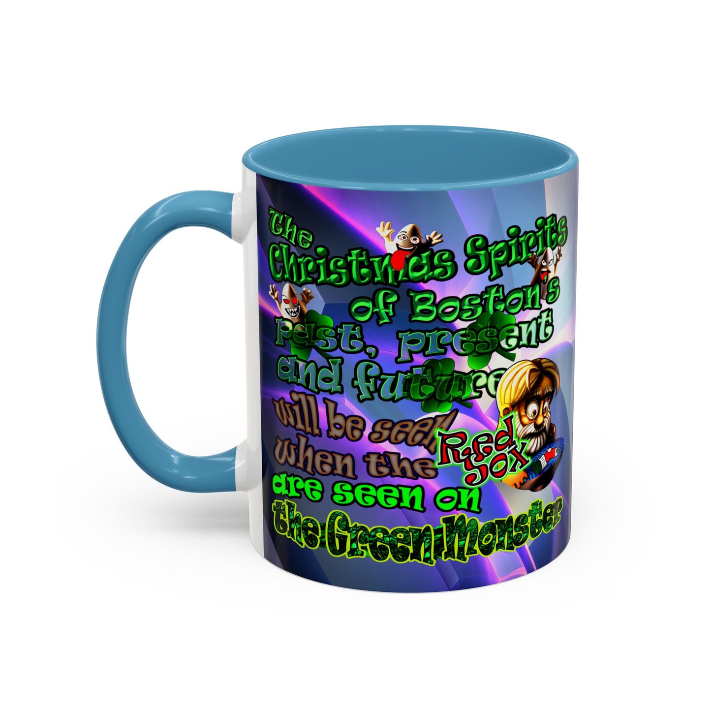 christmas spirits of boston - Accent Mug (grey-pink wave)