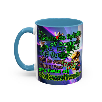 christmas spirits of boston - Accent Mug (grey-pink wave)