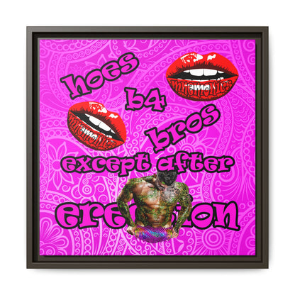 hoes b4 bros - framed canvas art (pink swirl)
