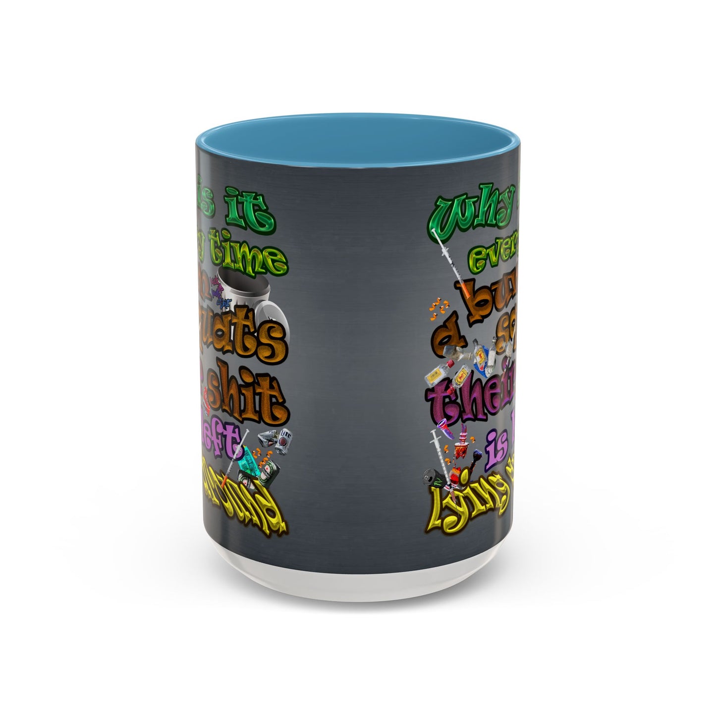the bum's shit - Accent Mug (grey-light grey)