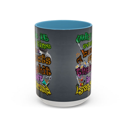 the bum's shit - Accent Mug (grey-light grey)