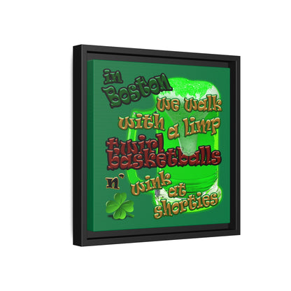 celtics logo - framed canvas art (dark green)