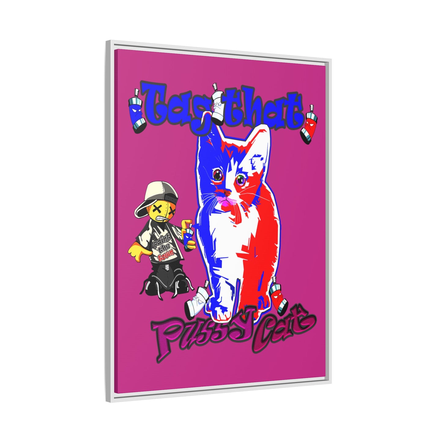 tag that - framed canvas art (pink)