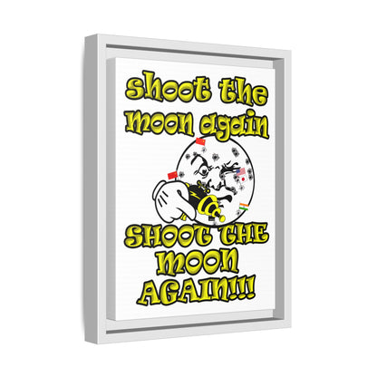 shoot the moon again - framed canvas art (white)