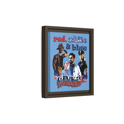 rw&b lives matter - framed canvas art (light blue)