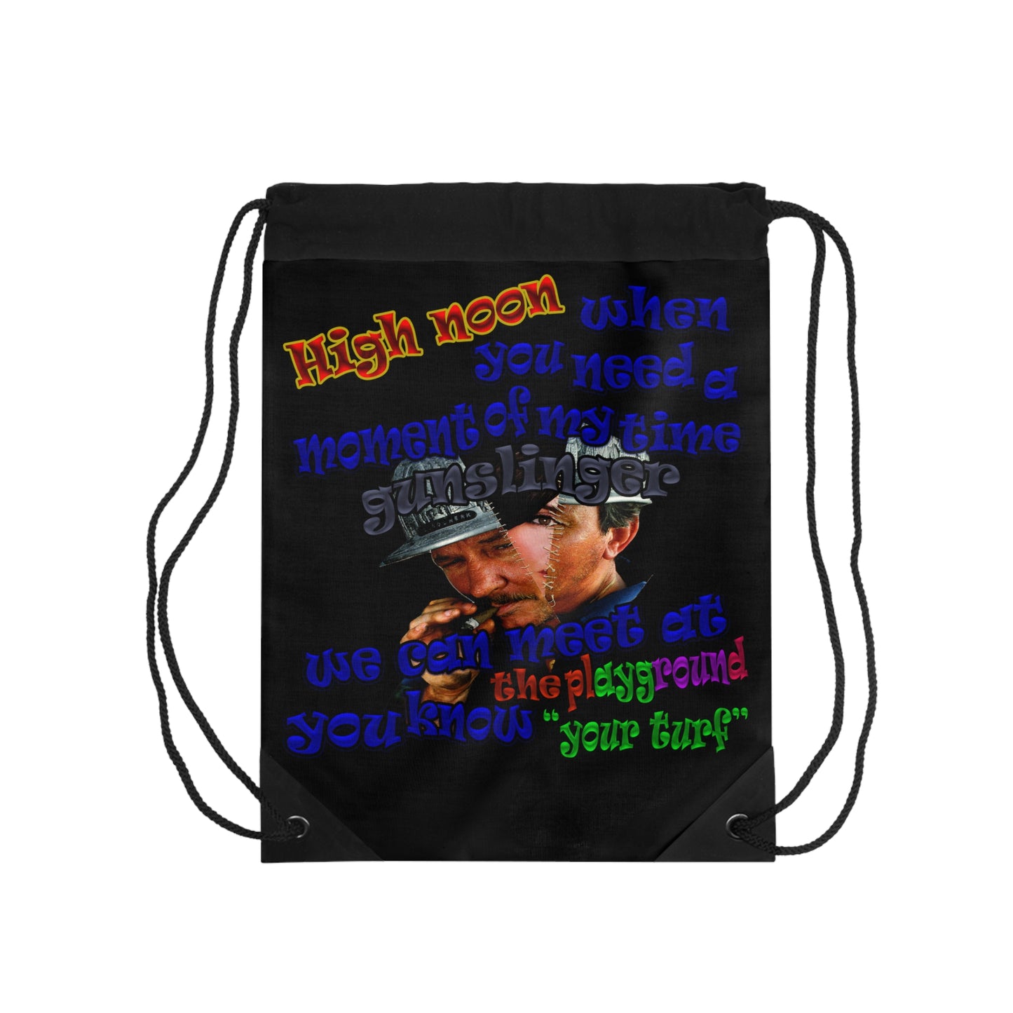 high noon - Drawstring Bag (black)