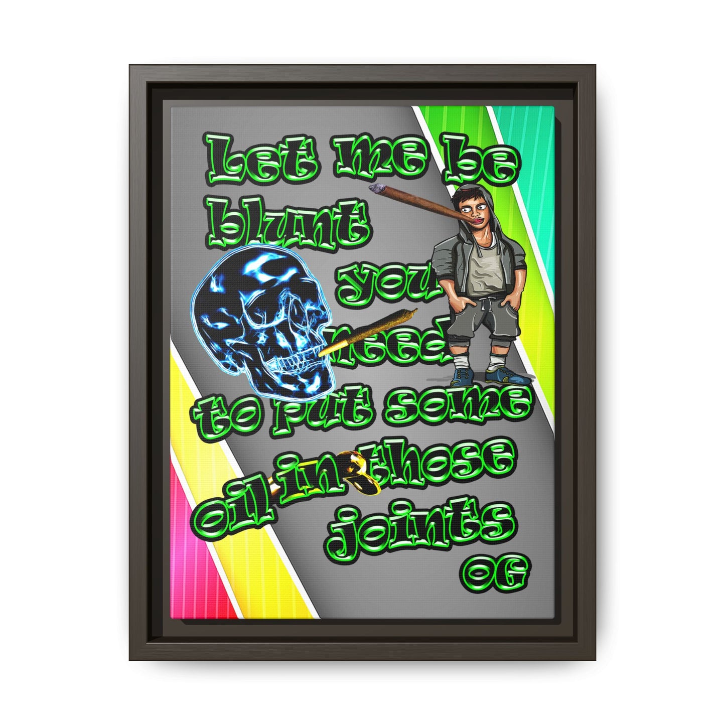 og - framed canvas art (rainbow split)