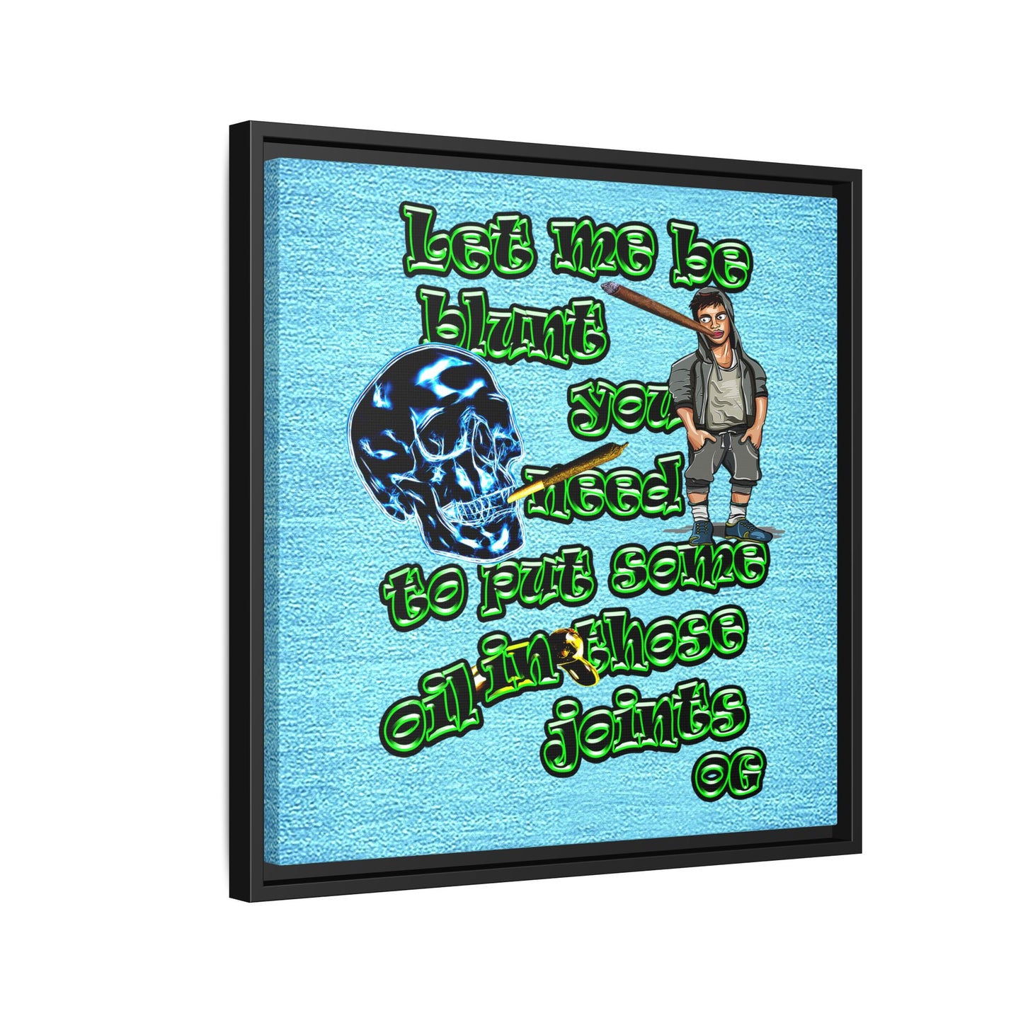 og - framed canvas art (faded blue)