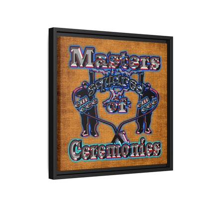 em cee squared - framed canvas art (brown papyrus)
