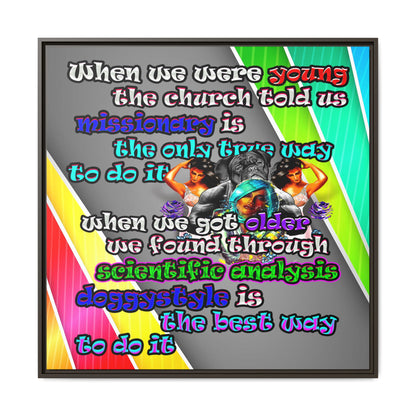 doggystyle - framed canvas art (rainbow split)